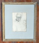 Mid-century Pencil Study Sketch By Raphael Soyer Dated 1966 Framed Inscription
