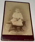 Antique Victorian American Child With Toy Doll  Meriden  Ct Cabinet Photo  Us 