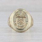 Vintage Family Crest Signet Ring 14k Gold Nos Nostraque Deo We   Ours To God