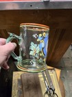 Rare Antique German Hand Blown Enamel Cup Glass Pontil Beaker Mug Stein Stiegel