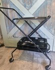 Vintage Tea Cart Metal With Wheels Mcm Style 4 Extra Trays No Stands For Trays