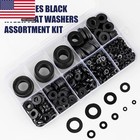 900pcs Nylon Flat Washer Assortment Kit Black Plastic Washers M2-m12 