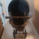 Vintage Style Wood  Wicker   Metal Decorative Baby Doll Carriage 13 5  Tall 
