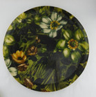 2 Vintage Mid Century Modern Fiberglass Serving Tray Retro Floral Design Spun