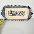 Vintage 2 Piece Butter Dish From Royal China In Currier   Ives Pattern