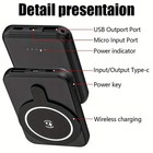 Wireless Power Bank 20000mah Backup Fast Portable Usb Charger External Battery