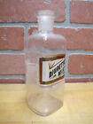 Diuretic Mixt  Reverse Under Glass Label Antique Apothecary Bottle Drugstore