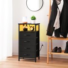 Yoobure Led Nightstand W  Charging Station  4 Drawers  Shelf  Usb  Outlets