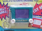 Vintage Etch A Sketch Keychain Basic Fun Magic Screen Hot Colors Teal New Sealed