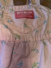 Vintage Oshkosh Bgosh Bib Overall Baby Girl 12 Months Pink Flower Bubble Bow