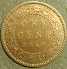 1859 Canada Large Cent  Narrow   Low 9 Circulated Brown Queen Victoria
