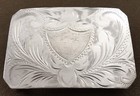 Vtg Engraved Sterling Silver Old Western Silversmiths Crest   Shield Belt Buckle