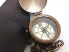 Antique Brass Pocket Compass Nautical Vintage Marine With Case Christmas Gift