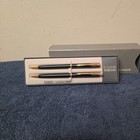 Parker Insignia Black Lacquer Gold Trim Ballpoint Pen And Pencil Set With Box