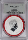 2018 Pcgs Tuvalu Marvel 1 Oz Silver Deadpool Coin Ms70 First Releases