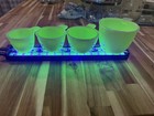 Vintage Jeannette Jadeite Uranium Glass Measuring Cup Set With Extra Cup 1 4 Cup