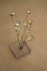      Rare   Cool  Kinetic Lucite Wire Sculpture  Amber Vtg Mcm Mushroom 50s 60s     
