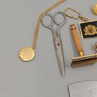 Junk Drawer Lot Gillette Razor Military Buttons Cuff Links Collectibles Vintage