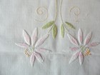 Vintage Shabby Chic Embroidered Dresser Scarf