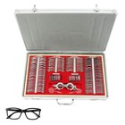 266pcs Optical Trial Lens Set Optometry Kit Metal Rim Aluminum Box Trial Frame