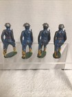 Vintage Barclay Manoil Lead Soldiers Marching Ww1 Lot Of 4 Read