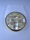 Vtg Max Factor Creme Puff Compact Mother Of Pearl Inlay London Paris Hollywood