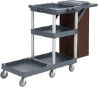 Cleaning Cart 3-shelf Commercial Traditional Janitorial Cart W oxford Bag  Gray