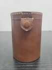 Vtg Alfred Dunhill London England Brown Hide Poker Dice Cup  bonus Bakelite Dice