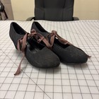  costume  Style Women s Colonial Era Shoes With Tan Tape Ribbon  Sz 10  w 