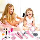 Deao Hair Salon Toys For Girls Beauty Salon Set Kids Pretend Play Makeup Sets   