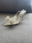 Aldo Anastasiaa Pearl Bow Bridal Slingback Heels Ivory Women   s 9 Pillow Walk