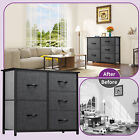 Taus 5 Drawers Dresser Furniture Storage Chest Organizer Bedroom Black grey