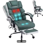 Massage Office Chair With Foot Rest 6 Points Vibration And Heat Home Office Desk