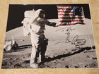 Fantastic Gene Cernan Signed  Inscribed   Dated Photo Of Him On The Moon 