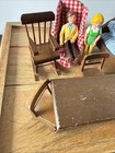 Vintage Miniatures Dollhouse Furniture Lot With Dolls