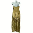 Vintage Roberta Gold Sequin Evening Gown Size S Cocktail Party High Slit Dress
