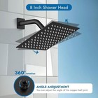 Wall Mounted Shower Faucet Set Rainfall Shower Head Combo With Mixer Valve Kit