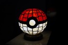 Rare -- Pok  mon Pok   Ball Handcrafted Stained Glass Lamp