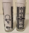 Set Of 2 Frosted Tropical Palm Tree Themed Cocktail Glasses Vintage Libbey Bar