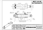 Hydraulic Cylinder Welded Double Acting 2 5  Bore 20  Stroke Cross Tube 2 5x20