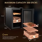 Electric Cigar Cooler Humidor Cedar Wood Shelf Storage 200 Cigar Touch Control