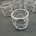 White Round Metal Napkin Ring Set Farmhouse Scroll Vintage Style Table Decor Lot