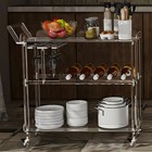 3-tier High-grade Acrylic Bar Cart Kitchen Cart Serving Cart With Wine Rack 