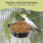 2 Pcs Small Bird Feeding Dish Cups parrot Food Bowl Cage With Clamp Holder Stain