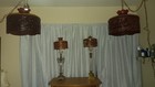 Vintage  kodak Cameras  film  4 Lapmp Faux Glass Resin Shade Tiffany Style Set 