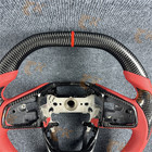 Black Carbon Fiber Red Leather Steering Wheel For 2016-2021 Honda Civic Upgrade