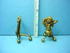 Miniature Andirons Cherub Design  an9 Handcrafted Brass Plated 1 12 Scale