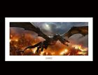 Weta Smaug The Terrible Over Lake-town Cinematic Art Print Lord Of Rings Hobbit 