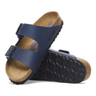 Birkenstock Arizona Soft Footbed Birko-flor Leather Unisex Sandals--black blue