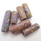 6 Pcs Mixed Venetian Millefiori Tribal Glass Africa Trade Beads Antique Estate